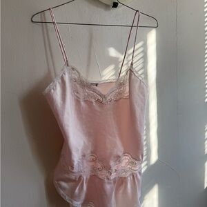 Dior Pink Satin Lace Chemise